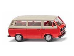 WIKING #029202 - 1979-92 Volkswagen T3 Bus in Traffic Red and Light Ivory