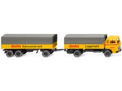 043201 - Wiking Model Deuka Mercedes Benz 1620 Flatbed Road Train