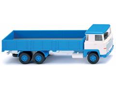 WIKING #043310 - 1975-80 Scania 111 LBT Flatbed Truck in White and Sky Blue