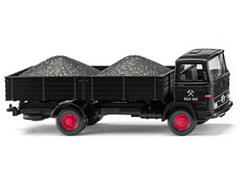 WIKING #043704 - Gluck Auf - 1965-76 Mercedes Benz Flatbed Truck in Black