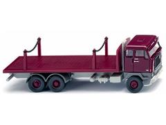 WIKING #044701 - 1965-70 Volvo F88 Flatbed Truck with Stanchions in Wine Red
