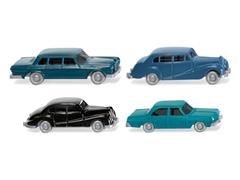 091404 - Wiking Model Classic Car Four Piece Set Mercedes Benz