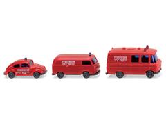 093449 - Wiking Model Fire Service Vehicle Set Mercedes Benz RTW