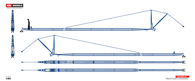 1/50 WSI TADANO ATF400G-6＋LUFFING JIBセット TADANO ATF400G-6 LUFFING JIBセット 1:50 TADANO タダノ ATF400G-6