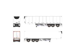WSI #03-2055 - 3-Axle Reefer Trailer - White Line