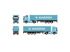 WSI #74-1002 - Volvo FH12 Globetrotter XHSL 4x2 with 3-Axle 45ft Container Trailer