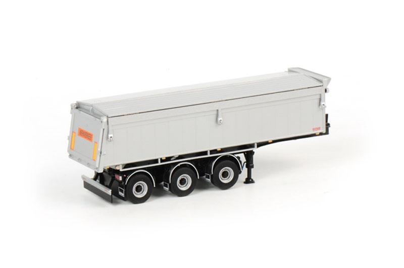 ミニカー WSI 1/50 TIPPER TRAILER 3AXLE 03-1003 Asphalt and Sand 3-Axle Tip Trailer in Grey - White Line - 03-1003